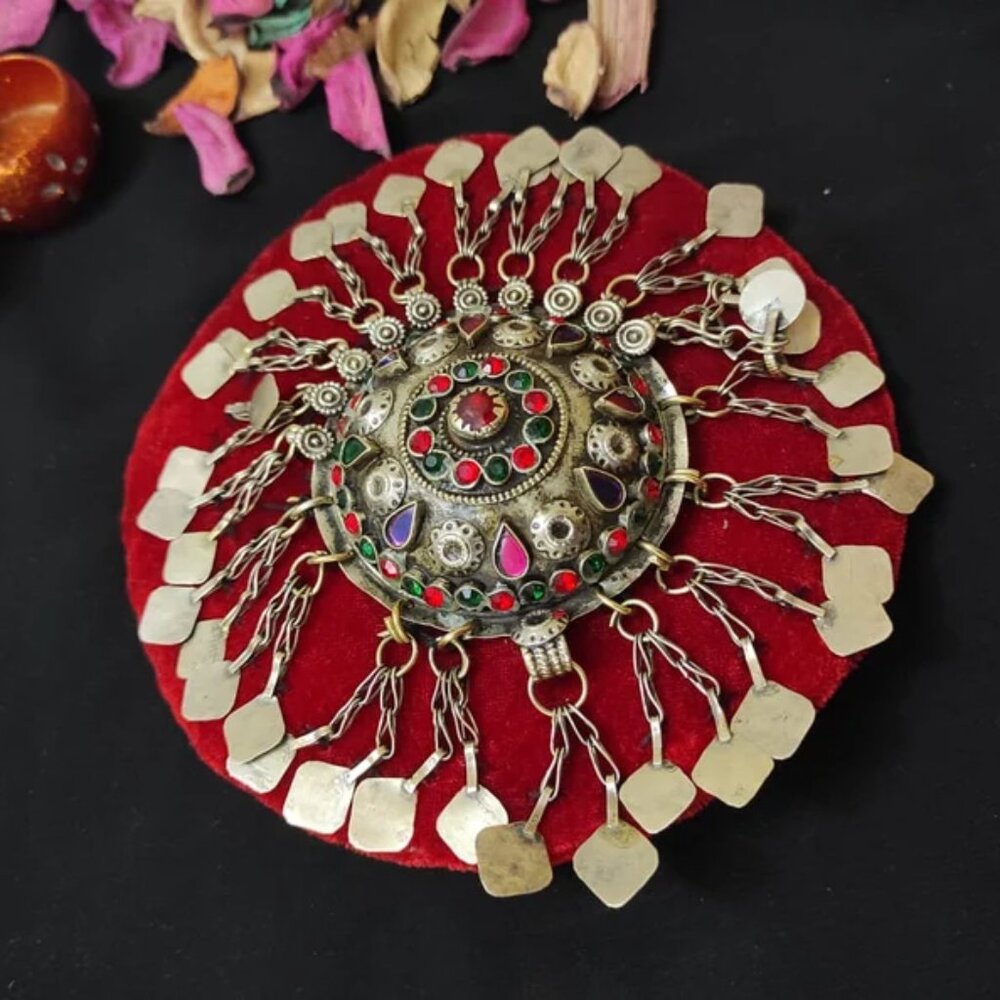 Red Ertugrul Inspired Hair Clip: Handmade Tribal Hair Pin